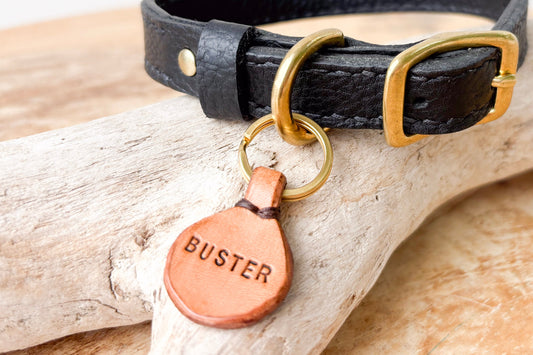 Rustic leather Identification Tag